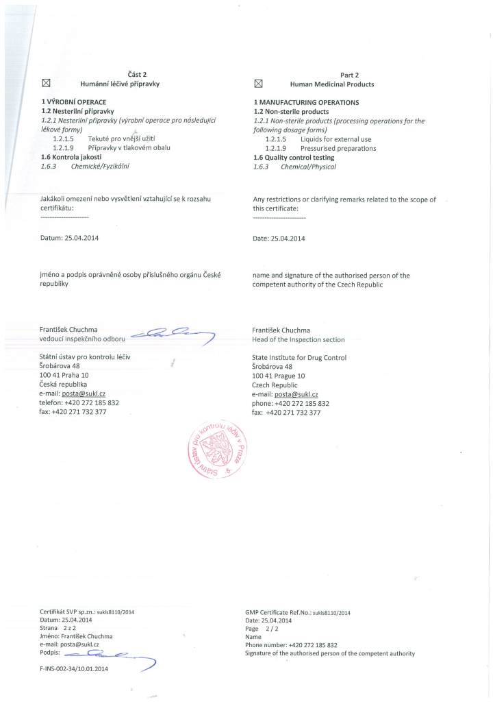 Certificates and authorisations - Manufacturer of aerosol and liquid ...